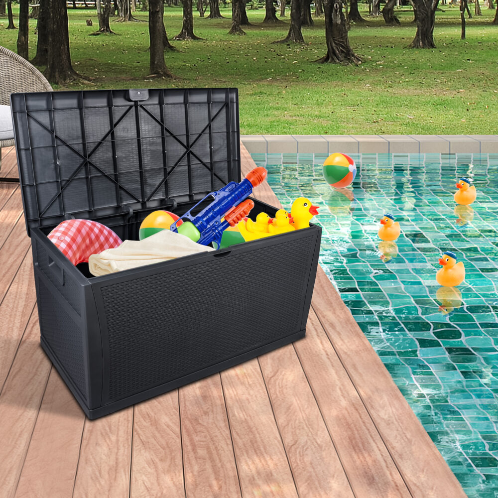 120gal 460L Outdoor Garden Plastic Storage Deck Box Chest Tools Cushions Toys Lockable Seat Waterproof #SY-74744138 - Image 9