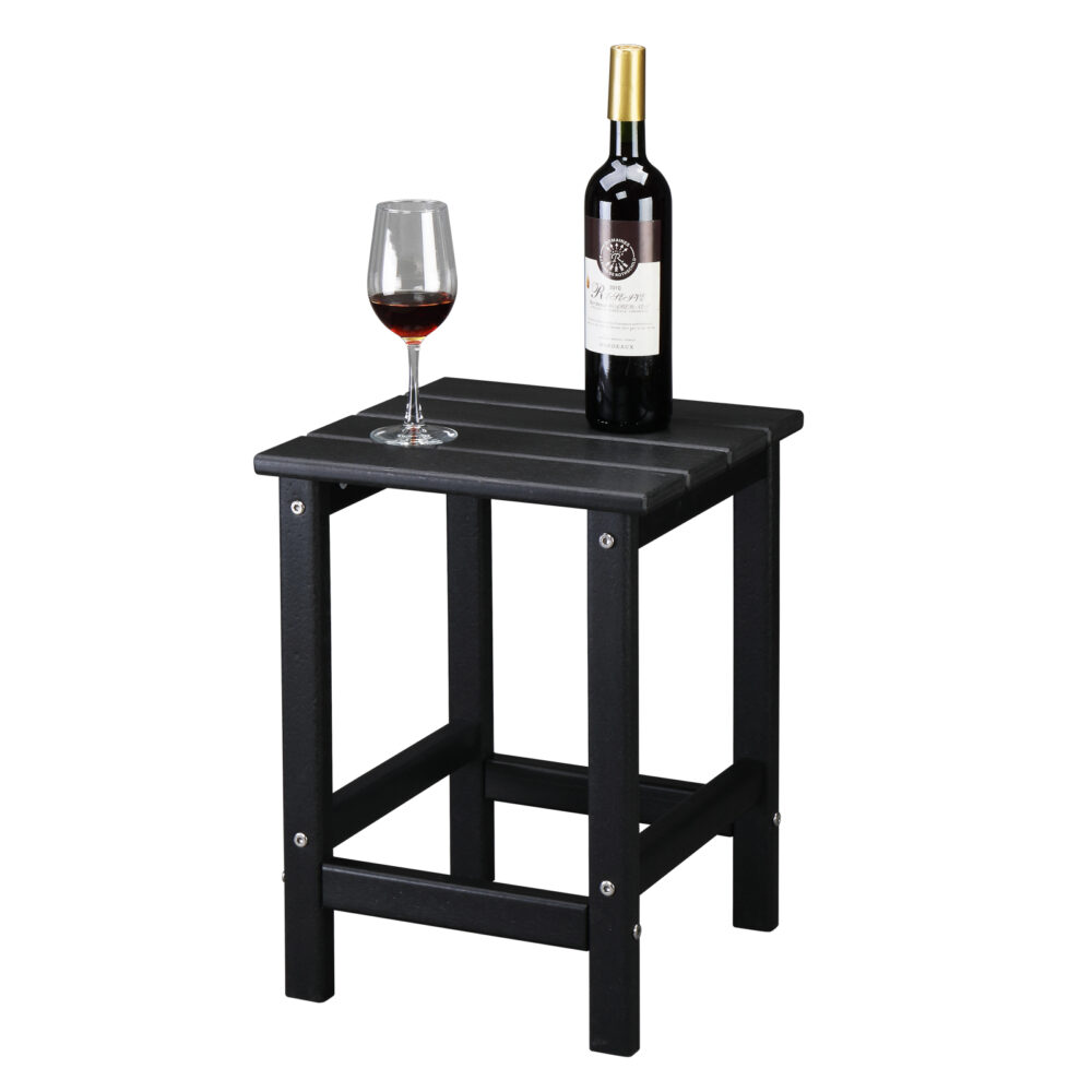 36*36*47cm Single Layer Square HDPE Side Table Black #SY-33119936 - Image 11