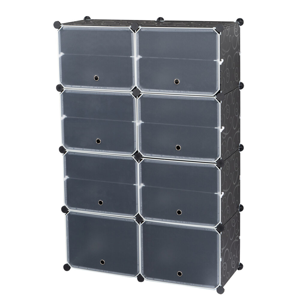 7-Tier Portable 28 Pair Shoe Rack Organizer 14 Grids Tower Shelf Storage Cabinet Stand Expandable for Heels, Boots, Slippers, Black #SY-95760738 - Image 15