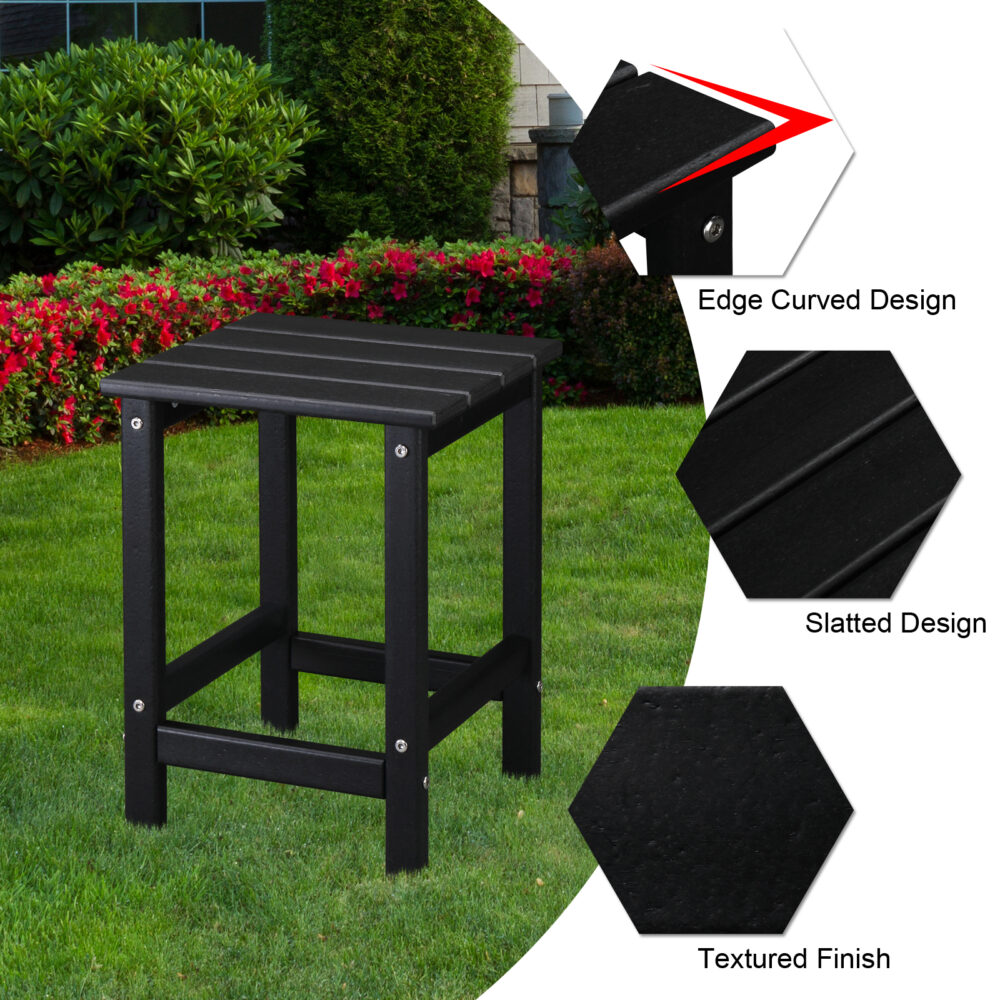 36*36*47cm Single Layer Square HDPE Side Table Black #SY-33119936 - Image 12