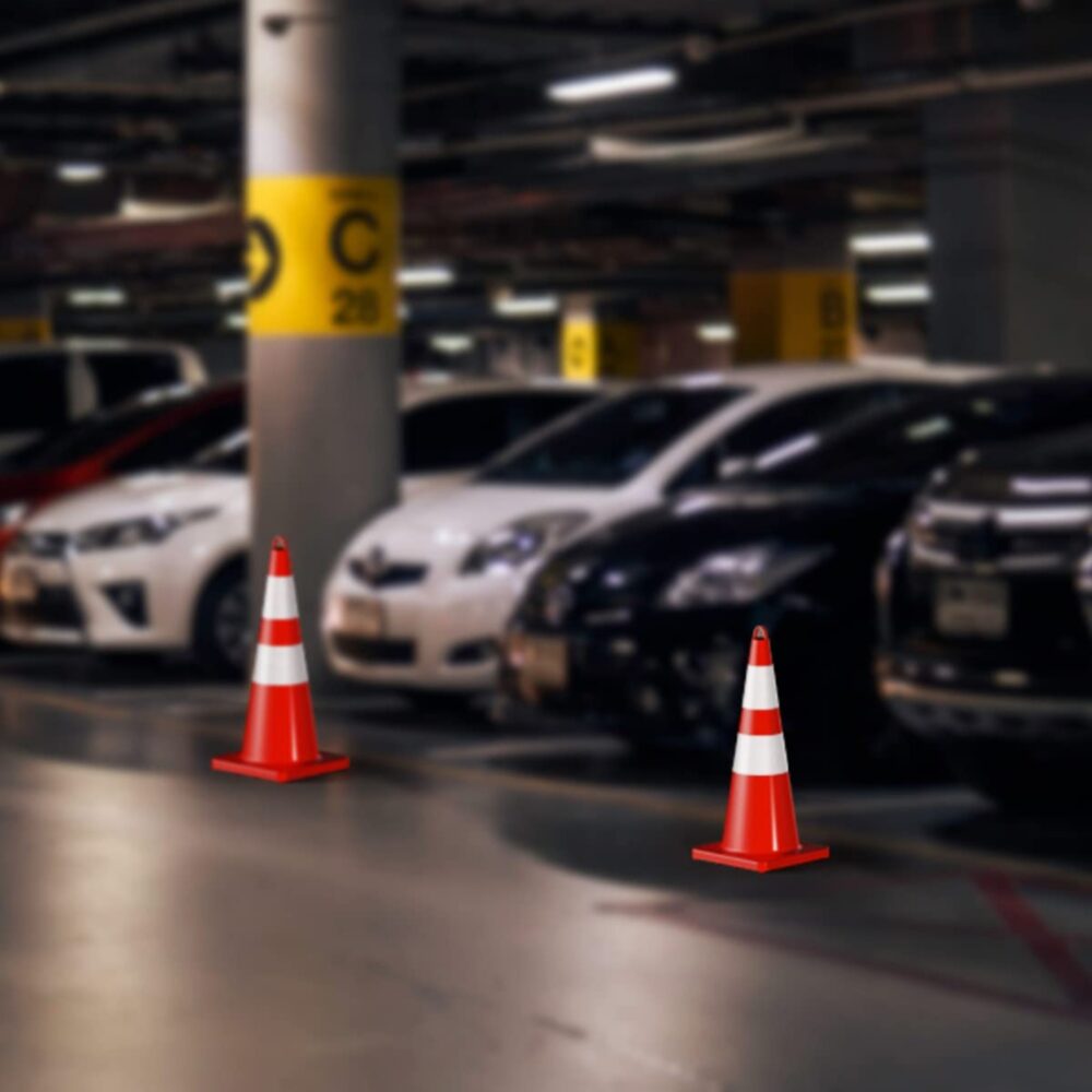 [12 Pack] 28 inch Traffic Safety Cones with Reflective Collars, Sturdy Orange PVC Cones for Road Safety, Parking lot and Driving Training #SY-40142847 - Image 9