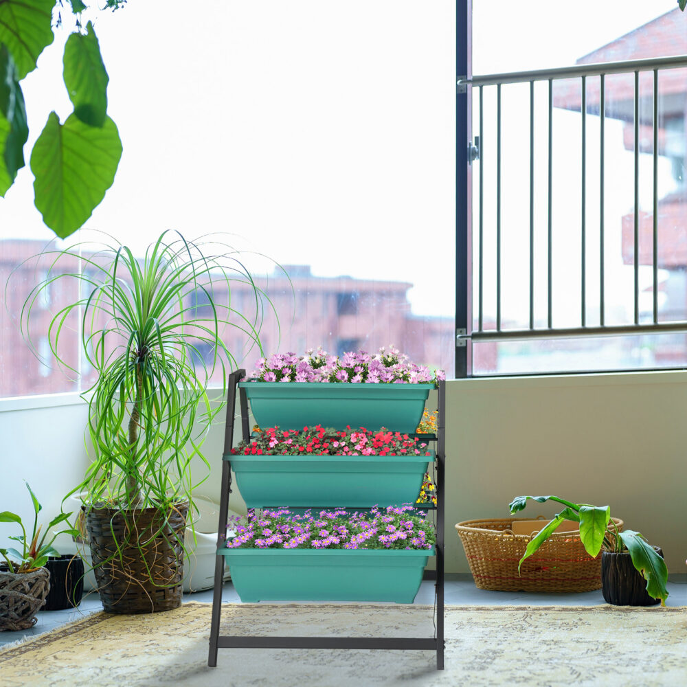 Raised Garden Planter Bed, Tiered Planter Stand with 5 Boxes, Vertical Raised Garden Bed for Herbs, Flowers, or Vegetables in Patio Balcony Indoor Outdoor #SY-22492182 - Image 13