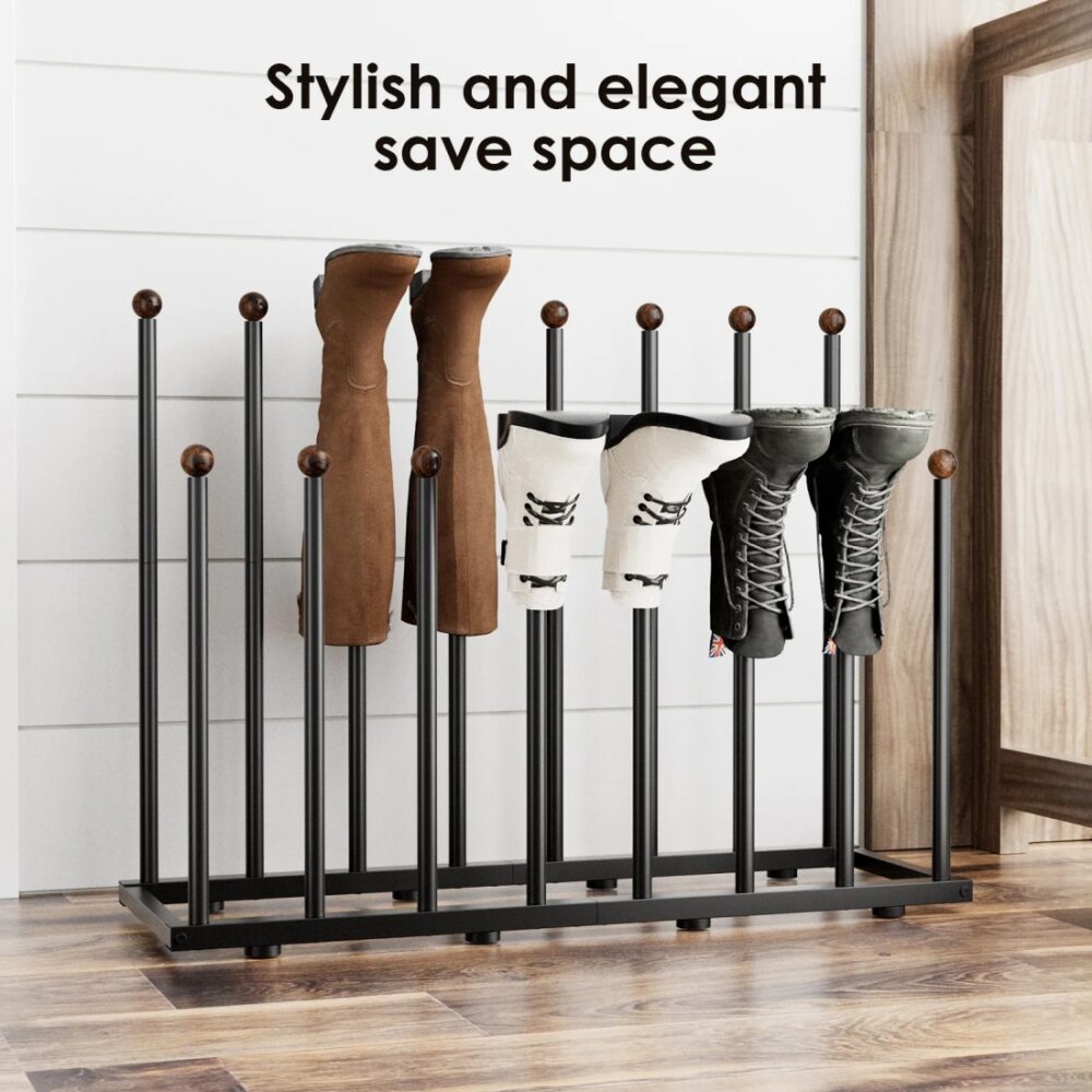 Boot Rack Organizer for 8 Pairs, Free Standing Boot Storage Metal Shoe Rack Fit for Tall Boots #JL06-94789588 - Image 7