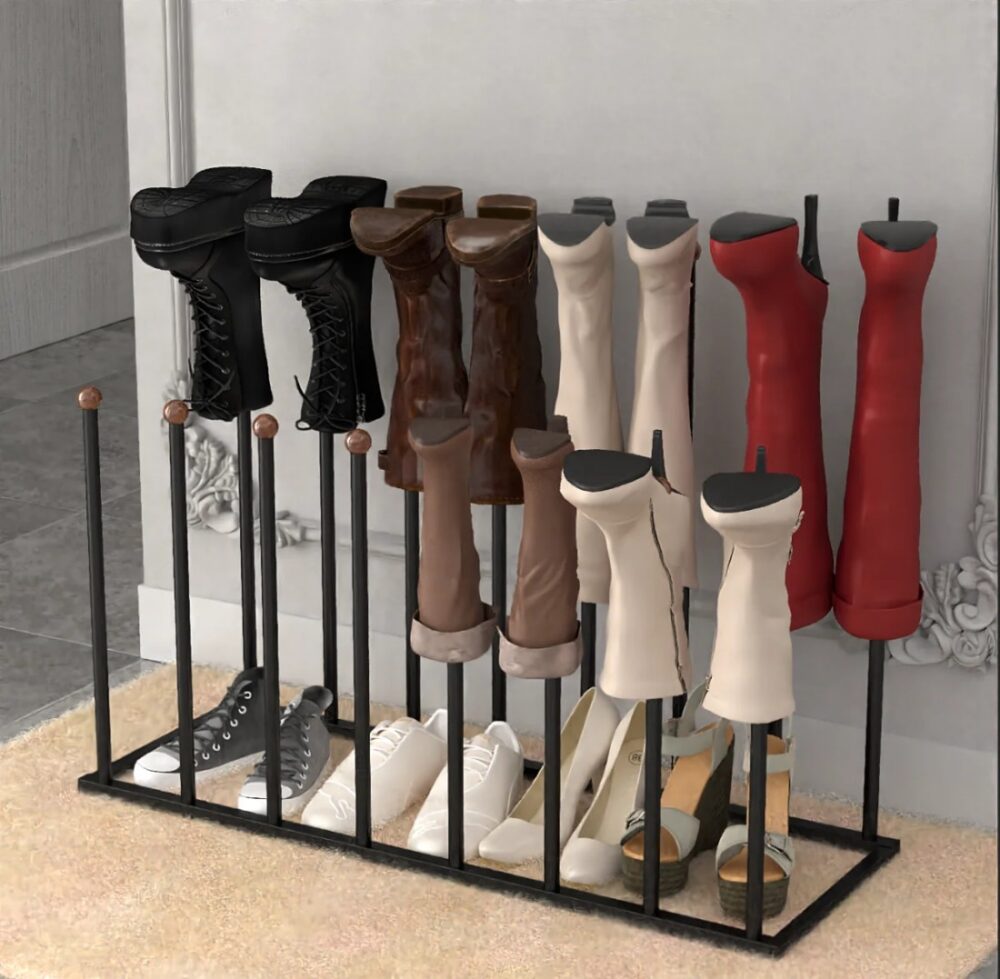 Boot Rack Organizer for 8 Pairs, Free Standing Boot Storage Metal Shoe Rack Fit for Tall Boots #JL06-94789588 - Image 8