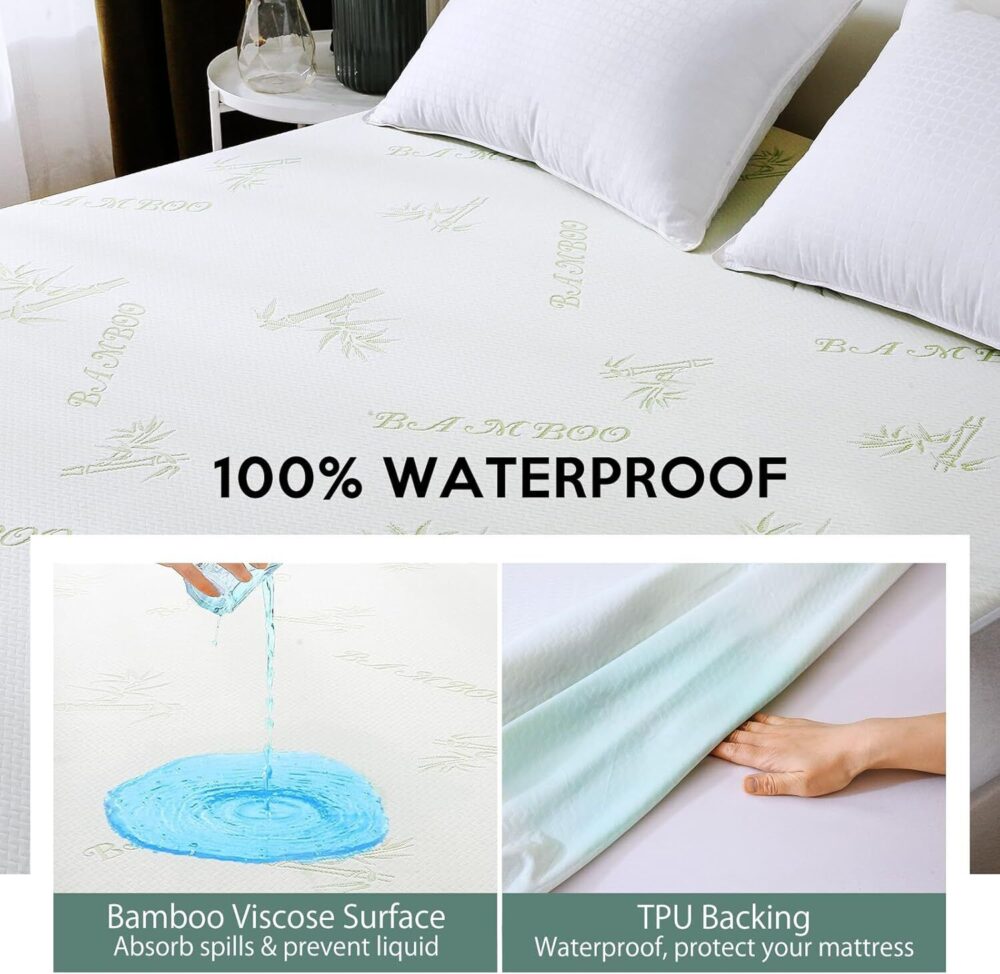 Extra Deep Bamboo Mattress Protector Waterproof Breathable Mattress Bed Cover #JL05-w13138920 - Image 11