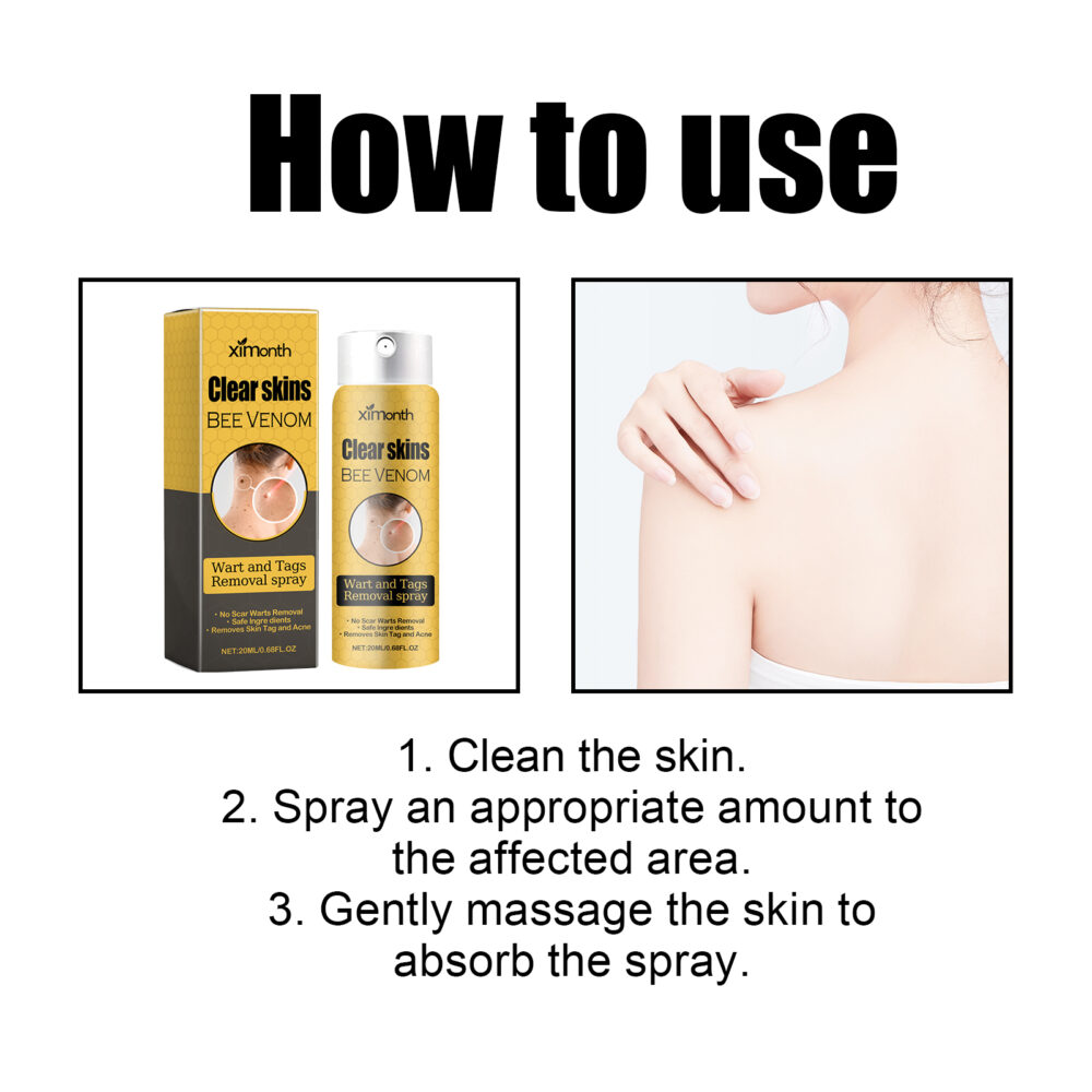 Beesvenom Wart Care Spray Clean and Fade Body Flesh Mole Smooth Skin Repair spray #JL04-XIA06-A264-20-YE1 - Image 3