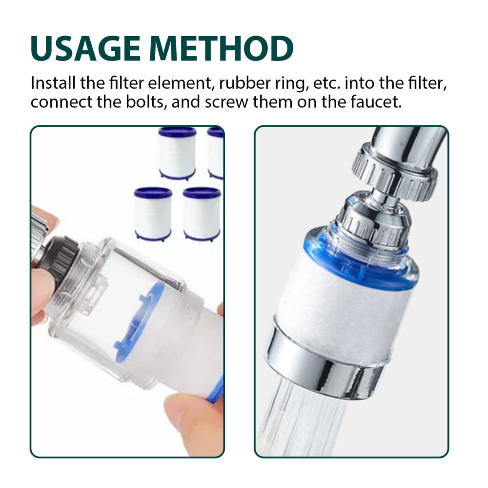 Faucet filter 360° rotating head filter shower water kitchen home water purifier #JL04-JUB06-A047-1-BK1 - Image 8