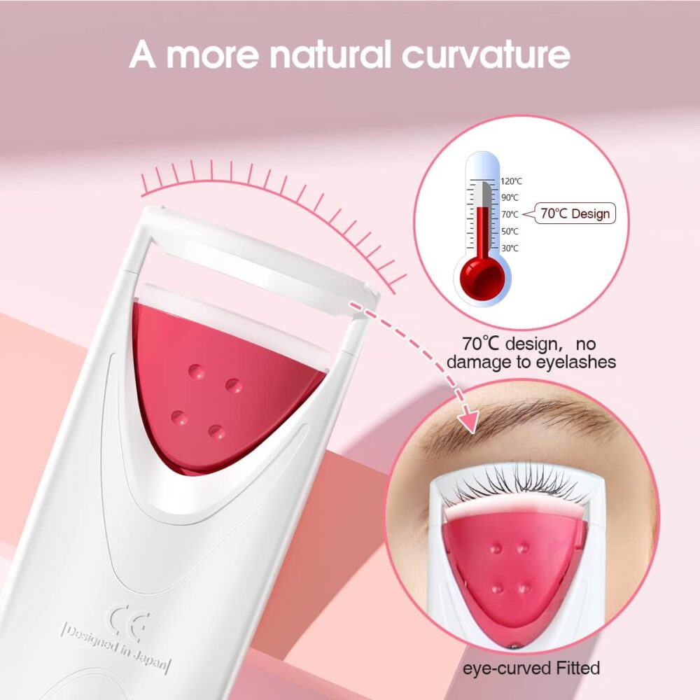 Professional Heated Eyelash Curler with Silicone Refill Pad Curling Tool for Women Long Lasting Naturally Eyelashes TB-2003A #JL05-w12899444 - Image 2