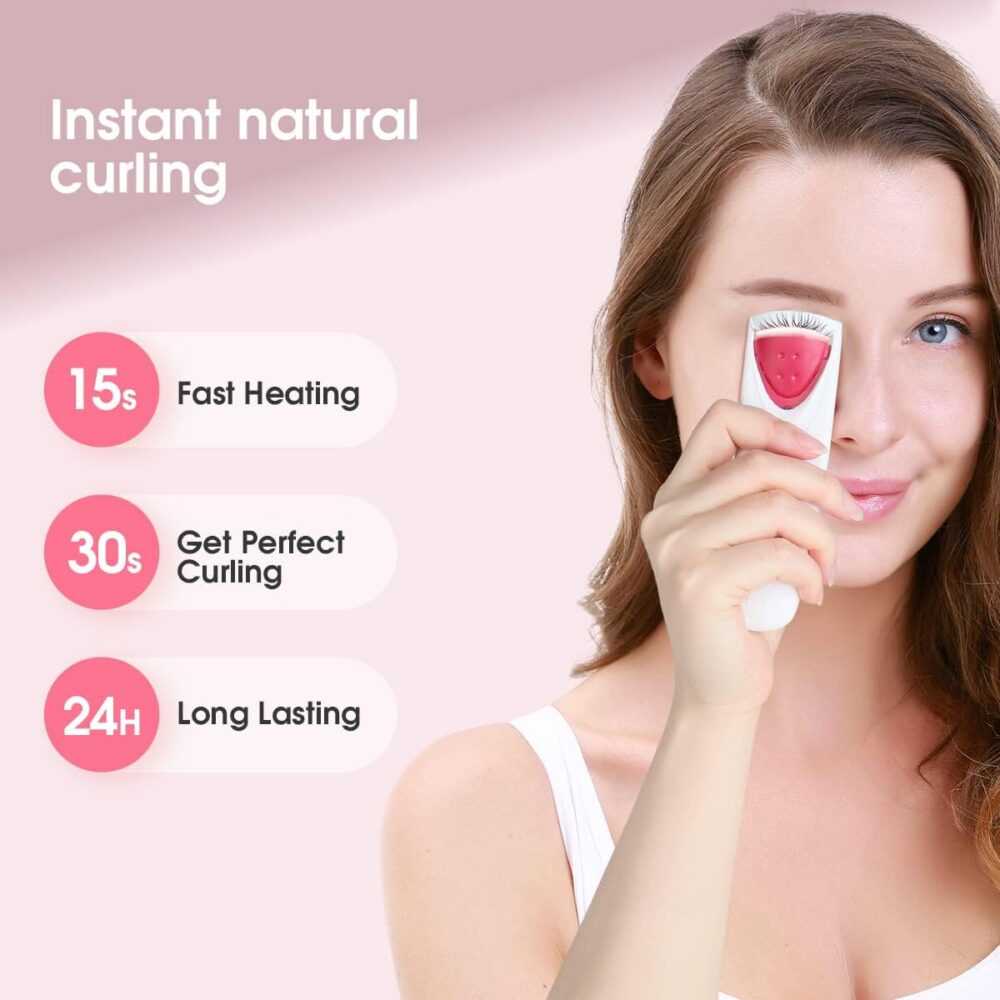 Professional Heated Eyelash Curler with Silicone Refill Pad Curling Tool for Women Long Lasting Naturally Eyelashes TB-2003A #JL05-w12899444 - Image 3