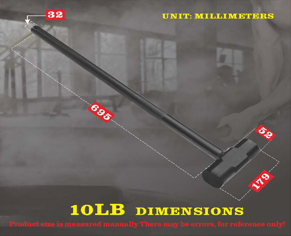 10 pounds gym vigorously hammer strength training equipment oversized hammer smashing tires swinging iron hammer physical endurance large hammer fitness hammer #JL06-72950731 - Image 3