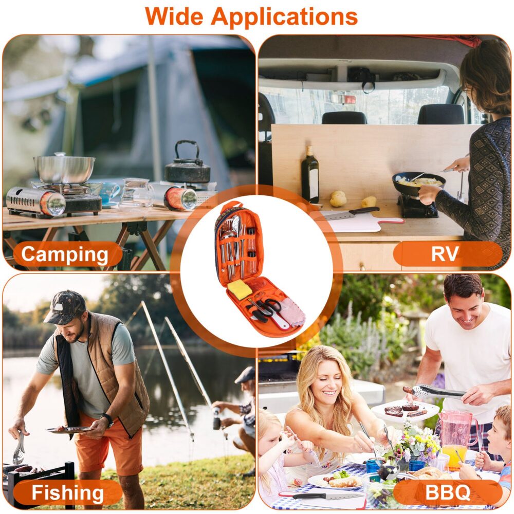 19Pcs Camping Cooking Utensil Kit Portable Picnic Cookware Outdoor Kitchen Equipment Gear Campfire Barbecue Appliances with Storage Bag #JL06-02523607 - Image 7