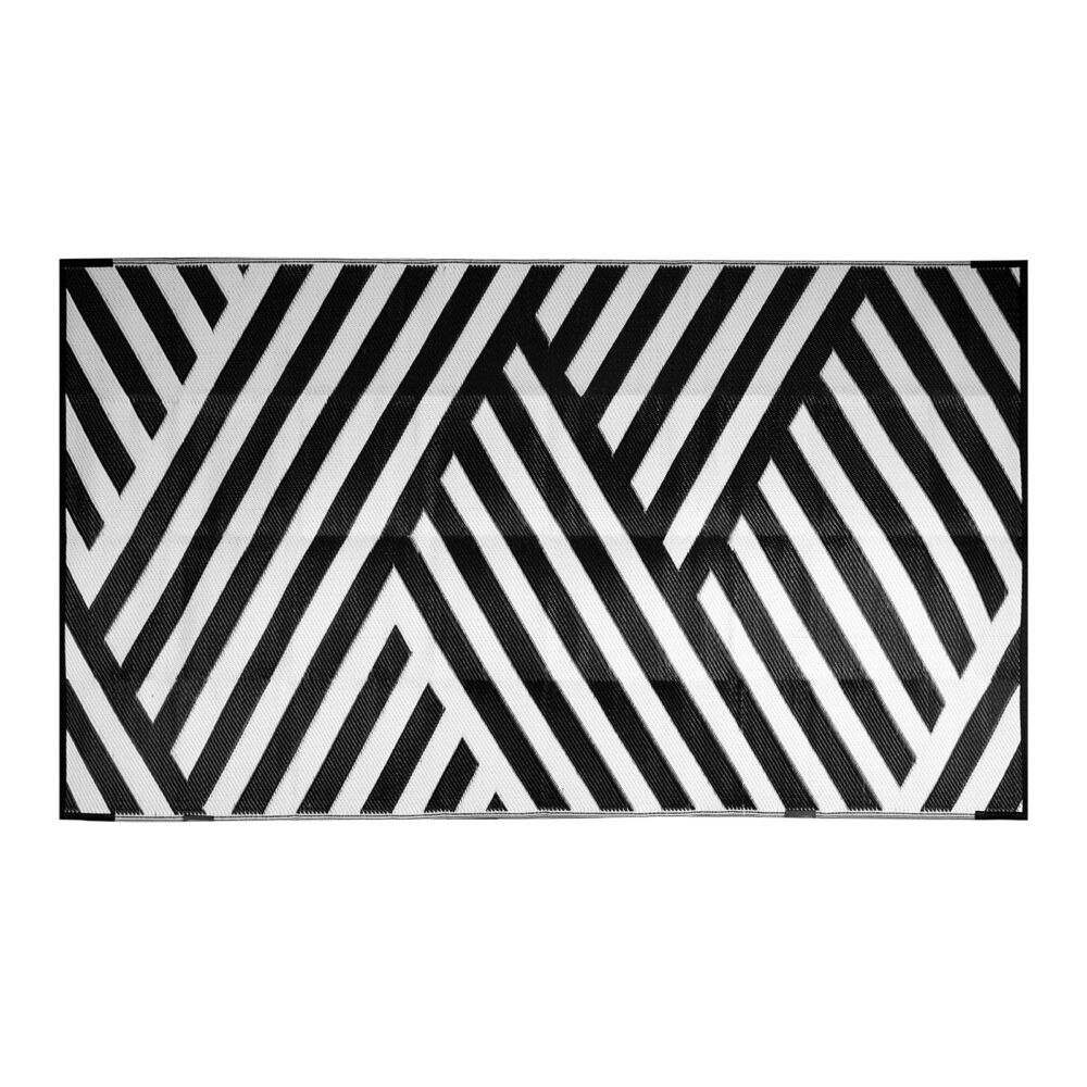 Outdoor Rug for Patio Clearance,Waterproof Mat,Reversible Mats, Plastic Straw Rug, Modern Area Rug for RV, Patio, Backyard, Deck, Picnic, Beach, Trailer, Camping, Black & White, 5' x 8' #JL06-55584729 - Image 12