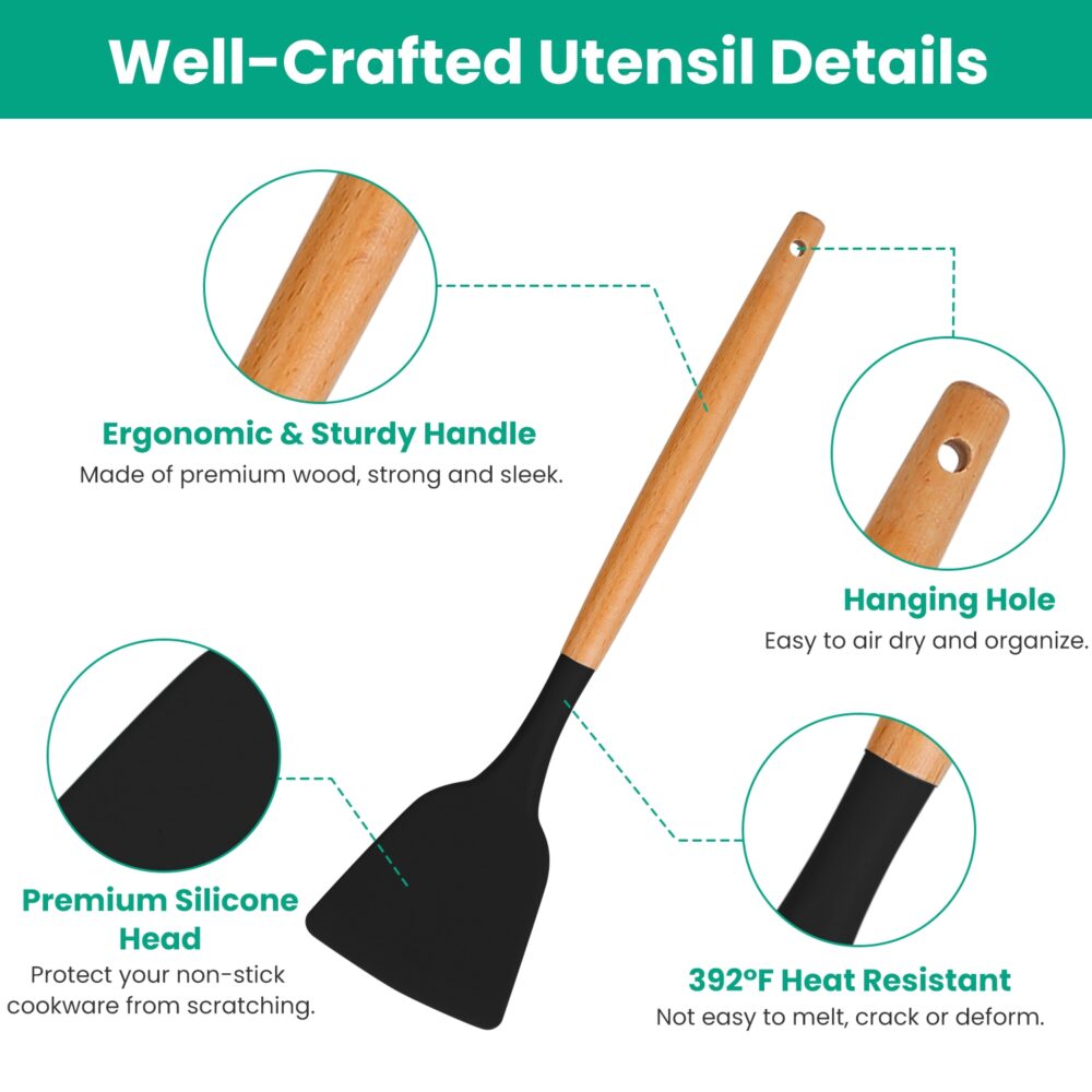 35Pcs Kitchen Cooking Utensils Set Spatula Set Baking Utensil Set Kitchen Accessories Necessities with Holder Egg Whisk Separator Tong Turner Spoons Cups #JL06-88945454 - Image 8