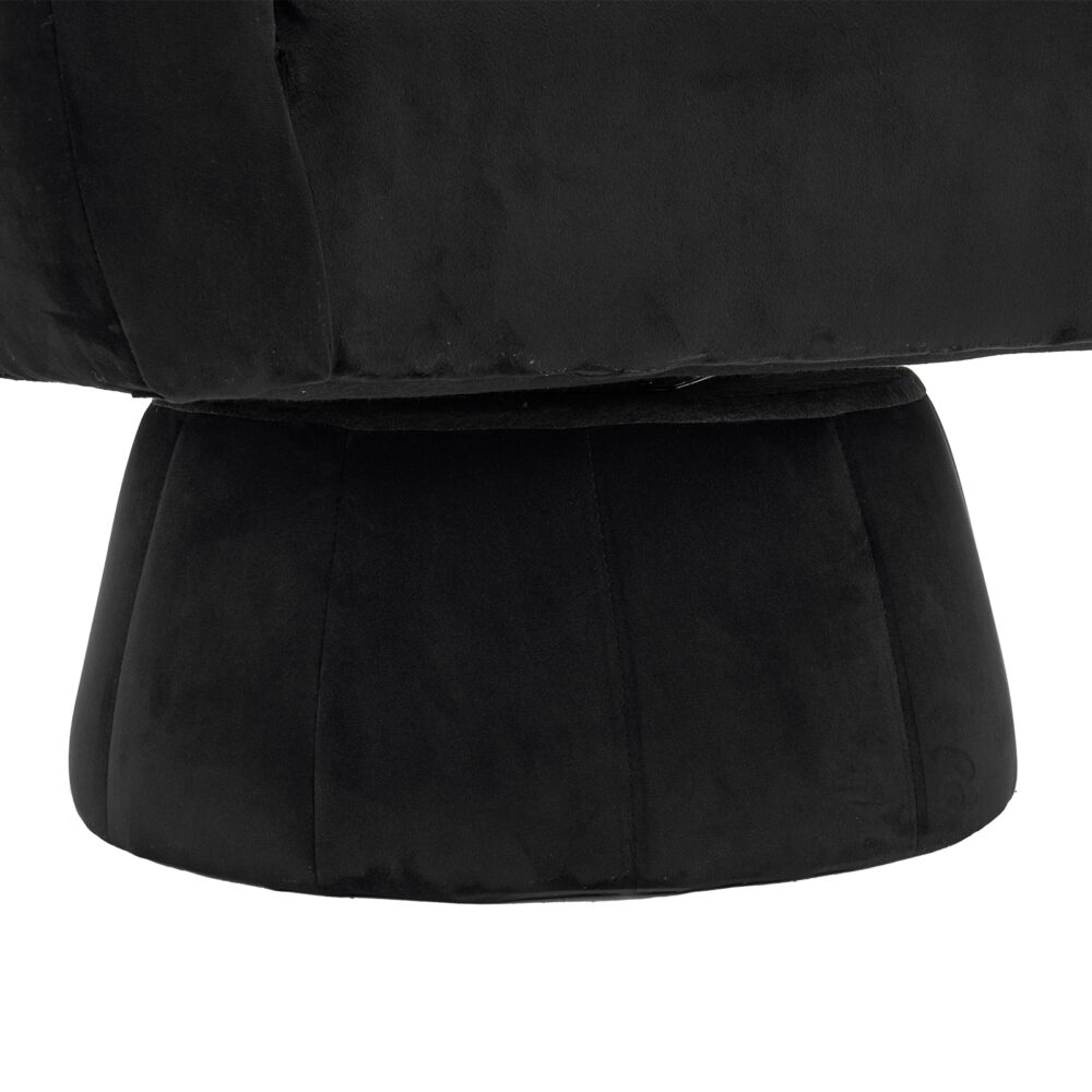 360° Swivel Accent Chair, Modern Velvet Fabric Living Room Armchair with Fluffy Cushions, Comfy Wide Upholstered, Barrel Accent Chairs for Living Room, Bedroom, Lounge, Office Black #JL06-62326604 - Image 19